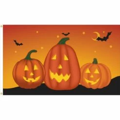 Pumpkin Trio Flag - 3x5' 5 Pumpkin Trio Flag - 3x5' -flag sale 090011 pumpkin flag