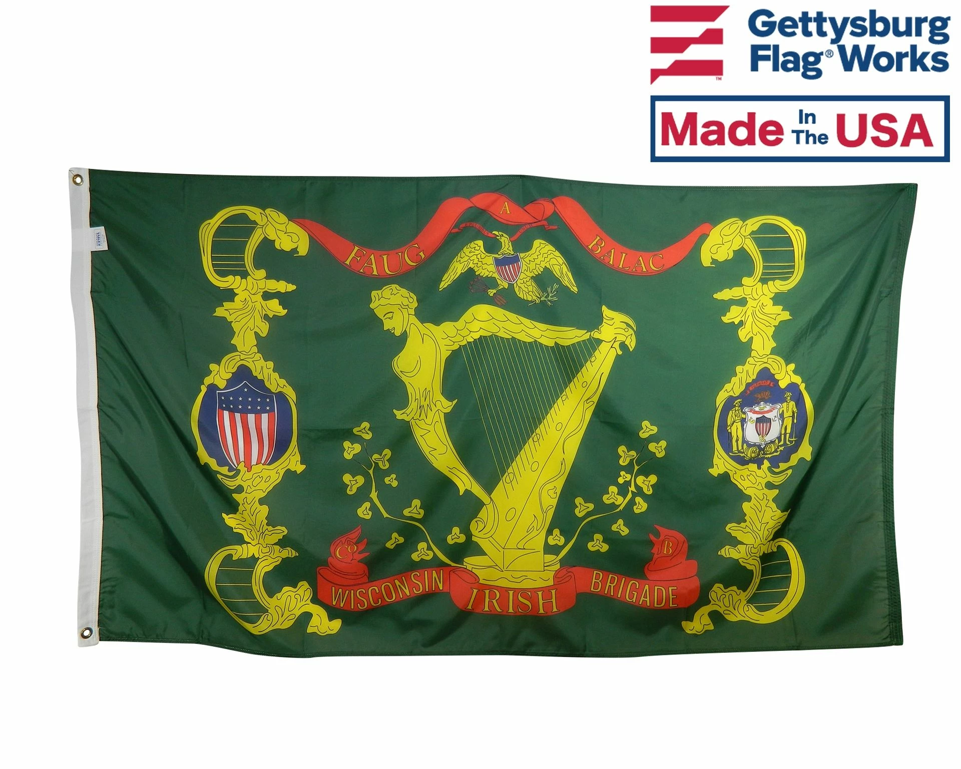 17th WI. Irish Brigade Regiment Flag - 3x5' 1 17th WI. Irish Brigade Regiment Flag - 3x5'