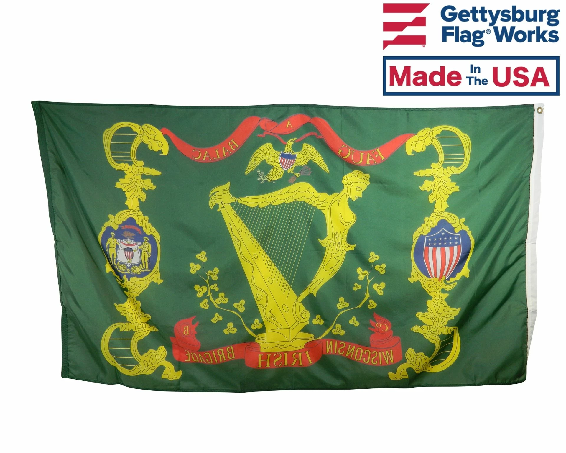 17th WI. Irish Brigade Regiment Flag - 3x5' 2 17th WI. Irish Brigade Regiment Flag - 3x5' - Image 2