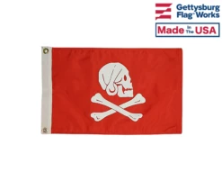 Henry Every "RED DREAD PIRATE" Flag - 12x18" - Made In USA