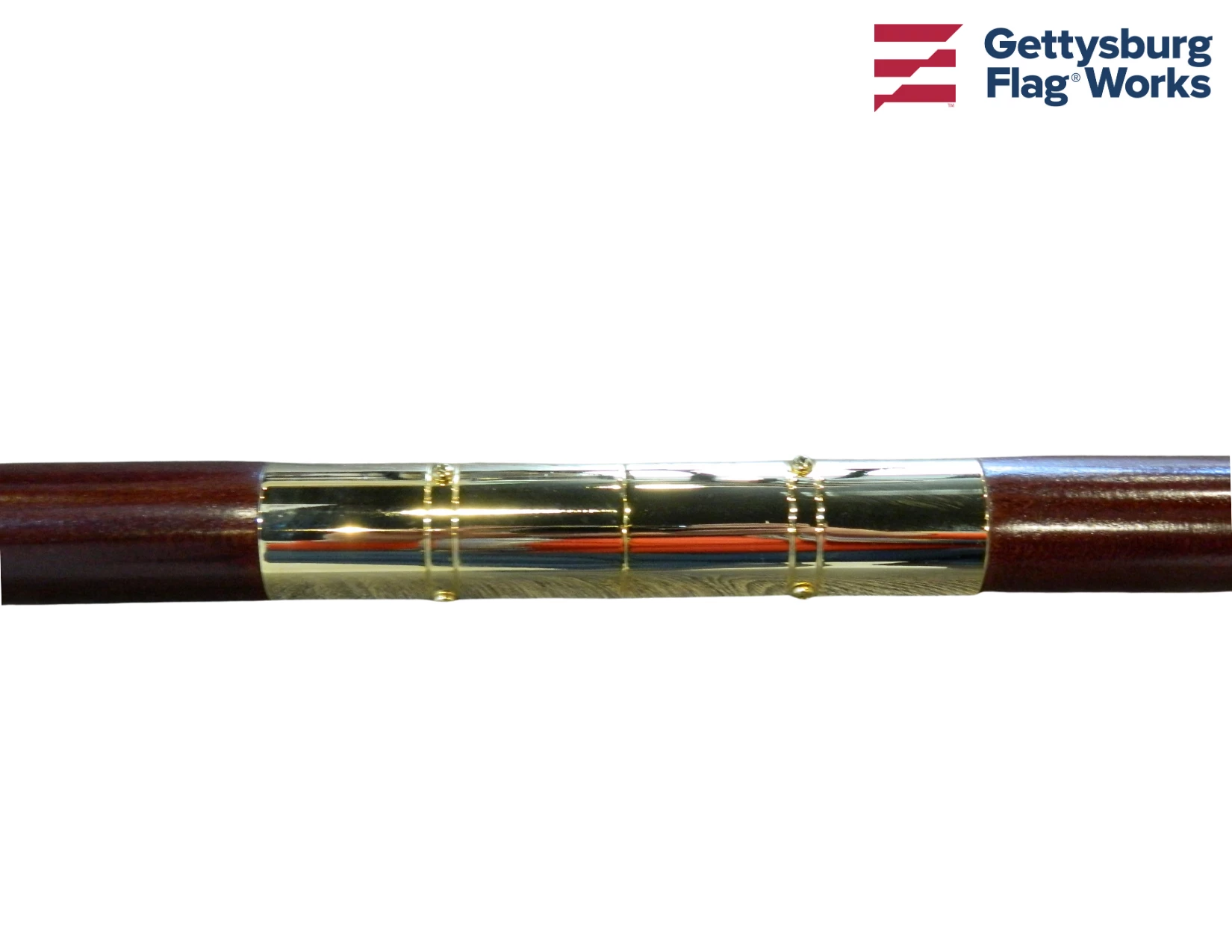 Signature Mahogany Pole, 8' With Brass Fixtures 2 Signature Mahogany Pole, 8' With Brass Fixtures - Image 2