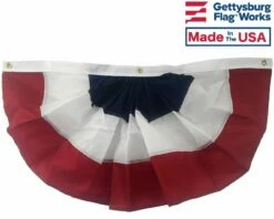 Patriotic Pleated Fan (Nylon, 3 Sewn Stripes)