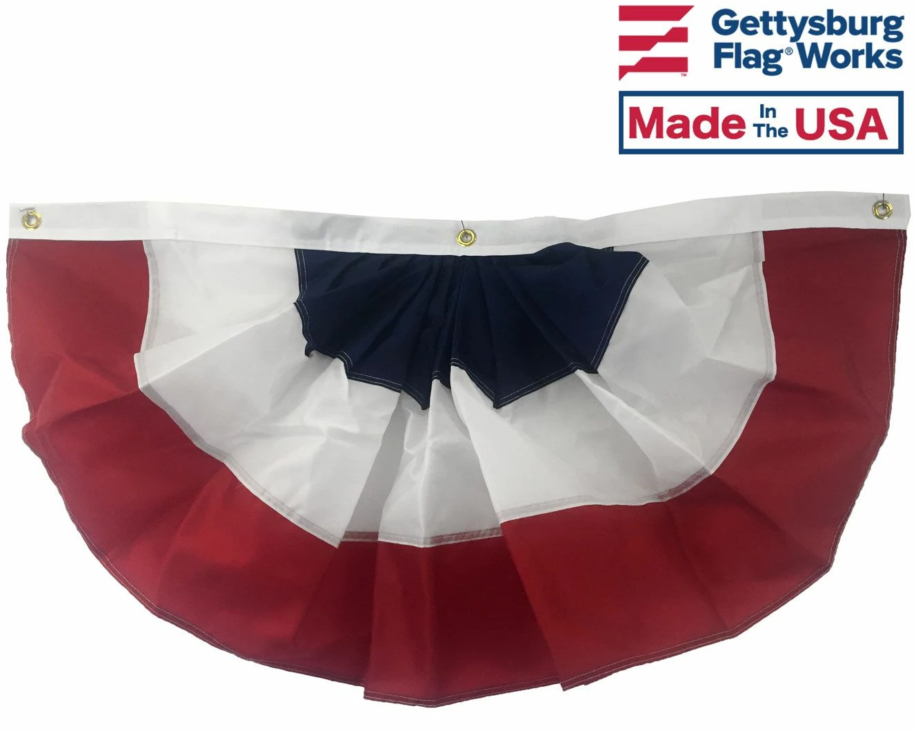 Patriotic Pleated Fan (Nylon, 3 Sewn Stripes) 1 Patriotic Pleated Fan (Nylon, 3 Sewn Stripes)