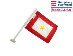 Gold Service Star Car Window Flag - 11x15"