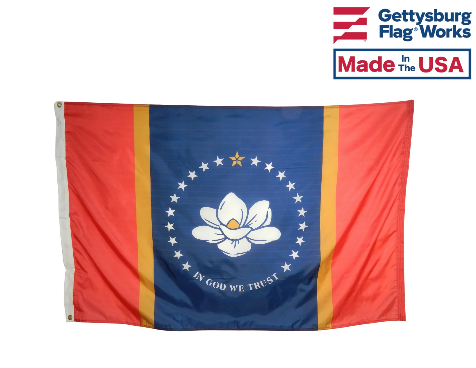 Outdoor Mississippi State Flag - New Magnolia Design 1 Outdoor Mississippi State Flag - New Magnolia Design