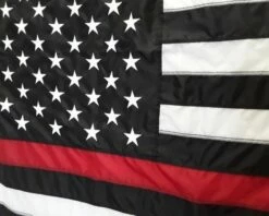 Thin Red Line Embroidered Star Flag - Made In USA -flag sale 3 3 11 1