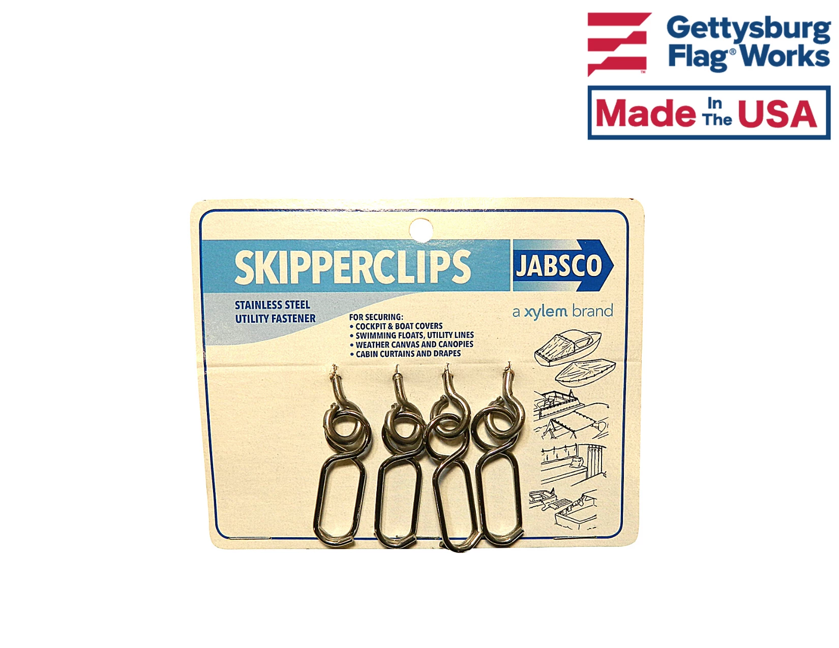 Stainless Steel Utility Boat Flag Skipper Clips 3 Stainless Steel Utility Boat Flag Skipper Clips - Image 3