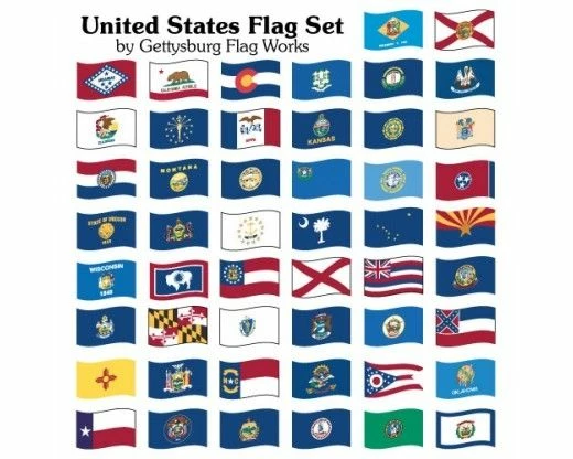 State Set (United States) Flag - Indoor - 50 1 State Set (United States) Flag - Indoor - 50
