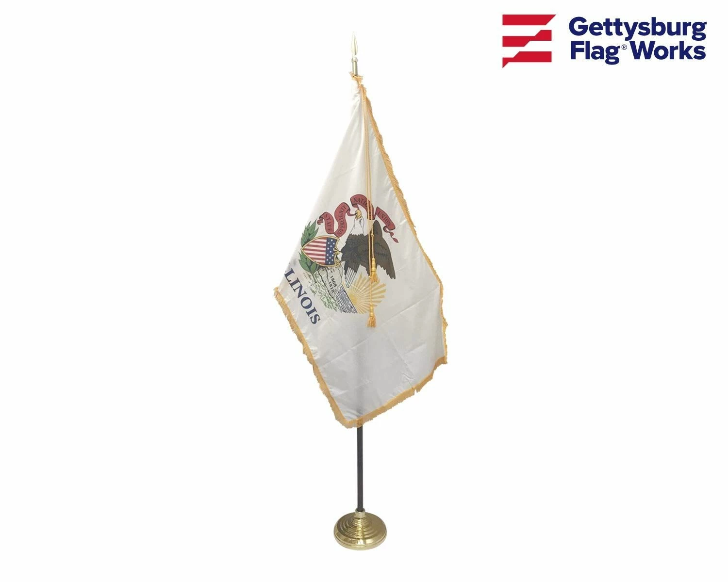 3x5' Illinois Indoor Flag Set - Choose Options 1 3x5' Illinois Indoor Flag Set - Choose Options