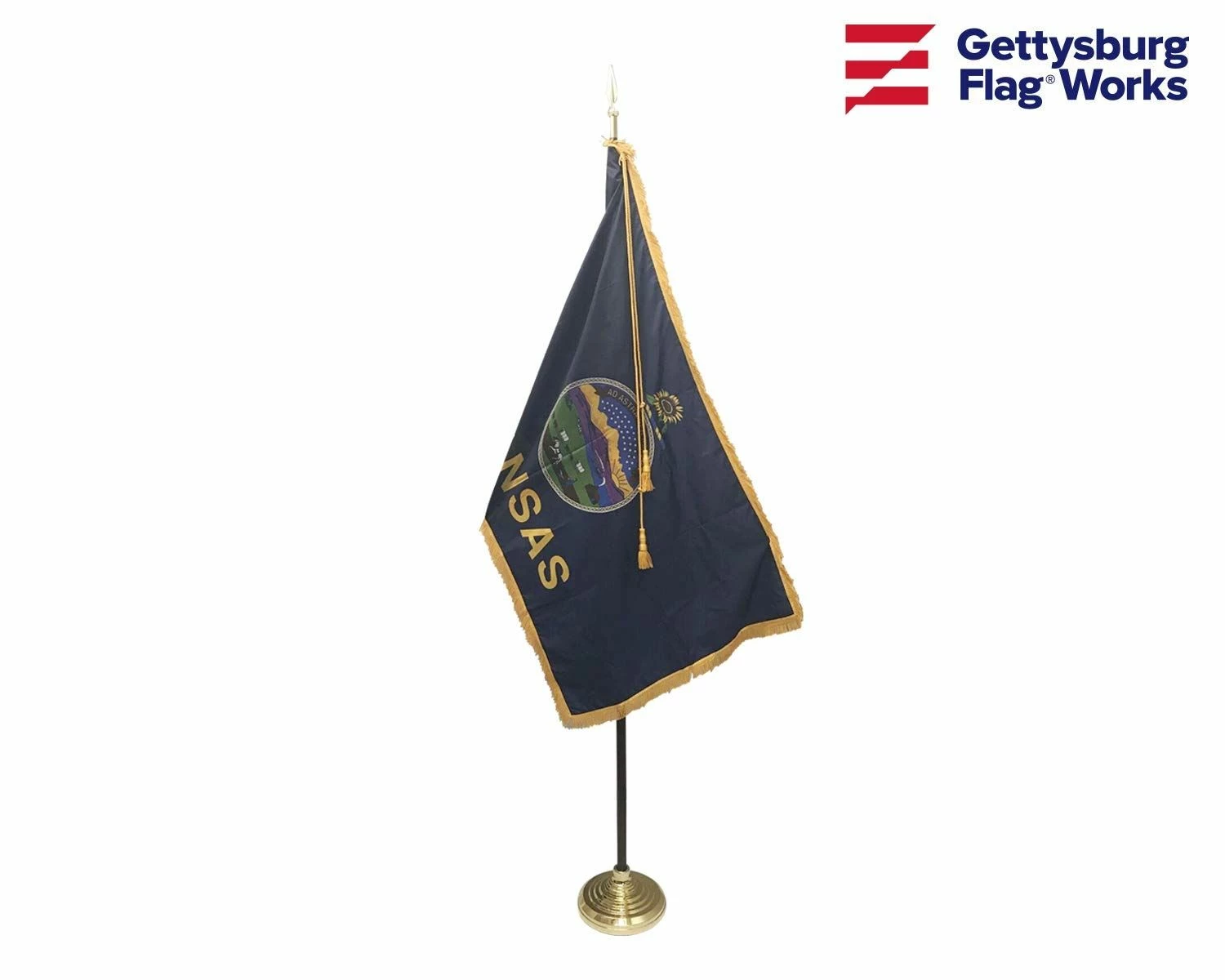 Kansas Indoor Flag Set-3x5 1 Kansas Indoor Flag Set-3x5