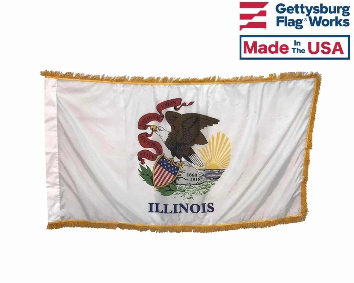 3x5' Illinois Indoor Flag Set - Choose Options 3 3x5' Illinois Indoor Flag Set - Choose Options - Image 3