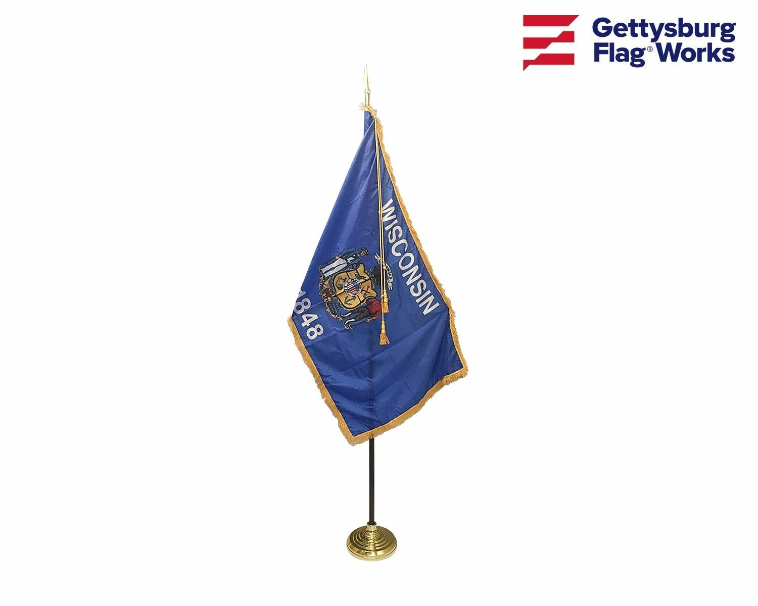 Wisconsin Indoor Flag Set-3x5 1 Wisconsin Indoor Flag Set-3x5