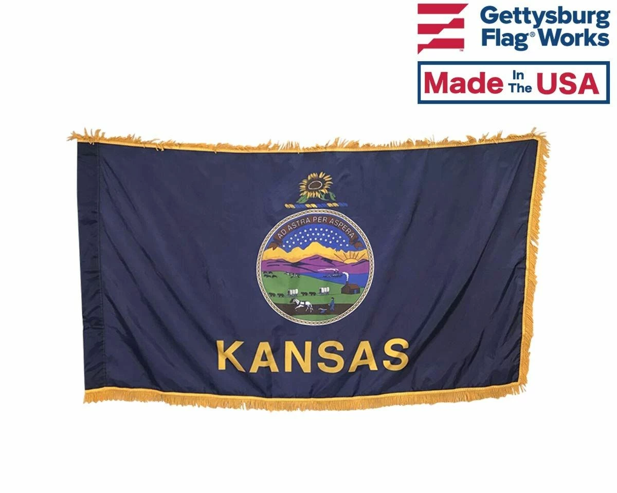 Kansas Indoor Flag Set-3x5 3 Kansas Indoor Flag Set-3x5 - Image 3