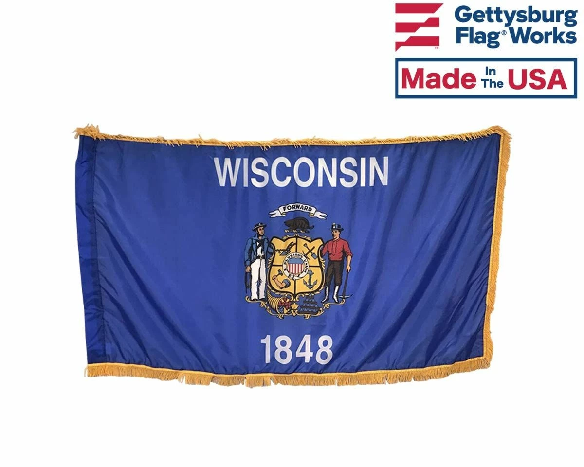 Wisconsin Indoor Flag Set-3x5 3 Wisconsin Indoor Flag Set-3x5 - Image 3