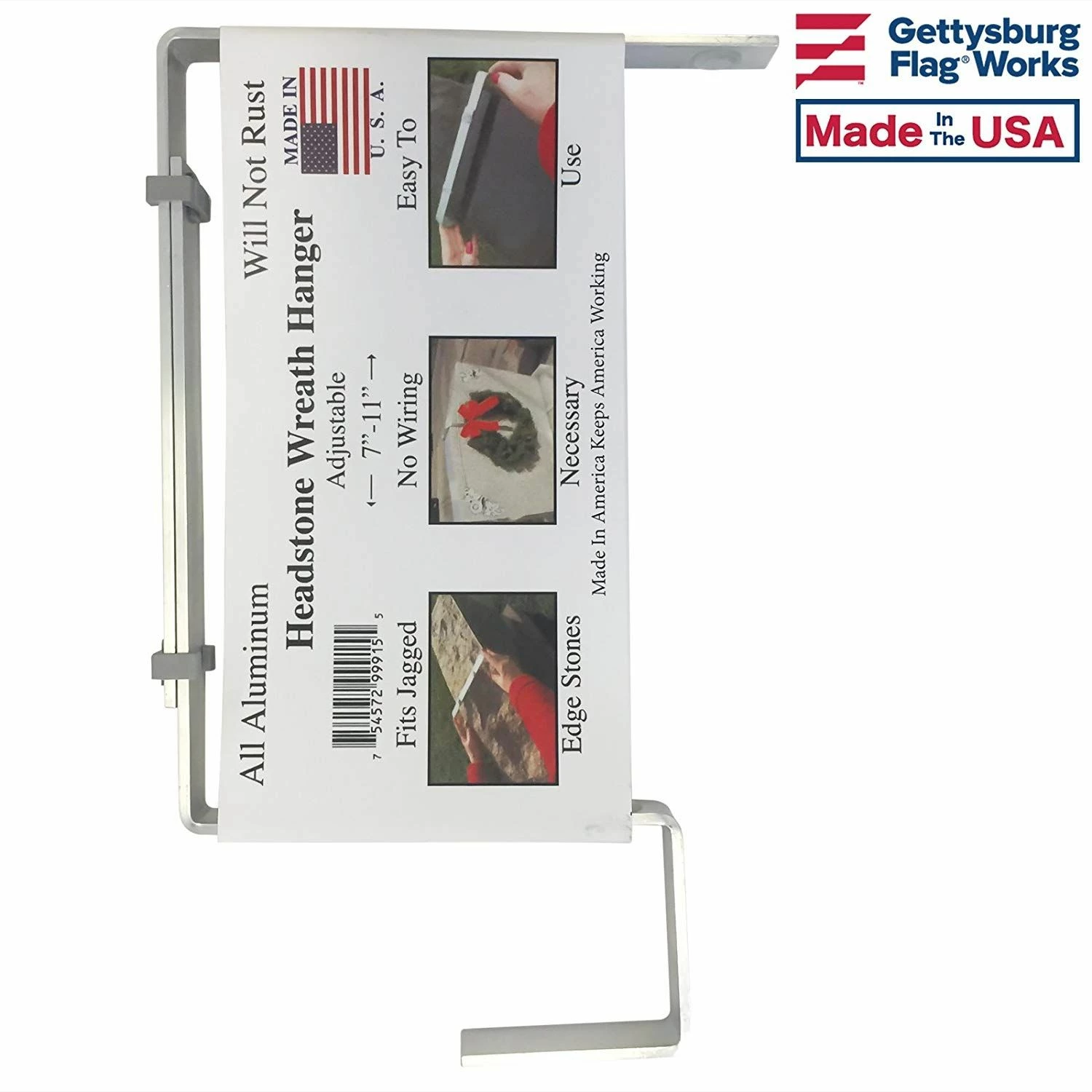 Headstone Wreath Hanger 3 Headstone Wreath Hanger - Image 3