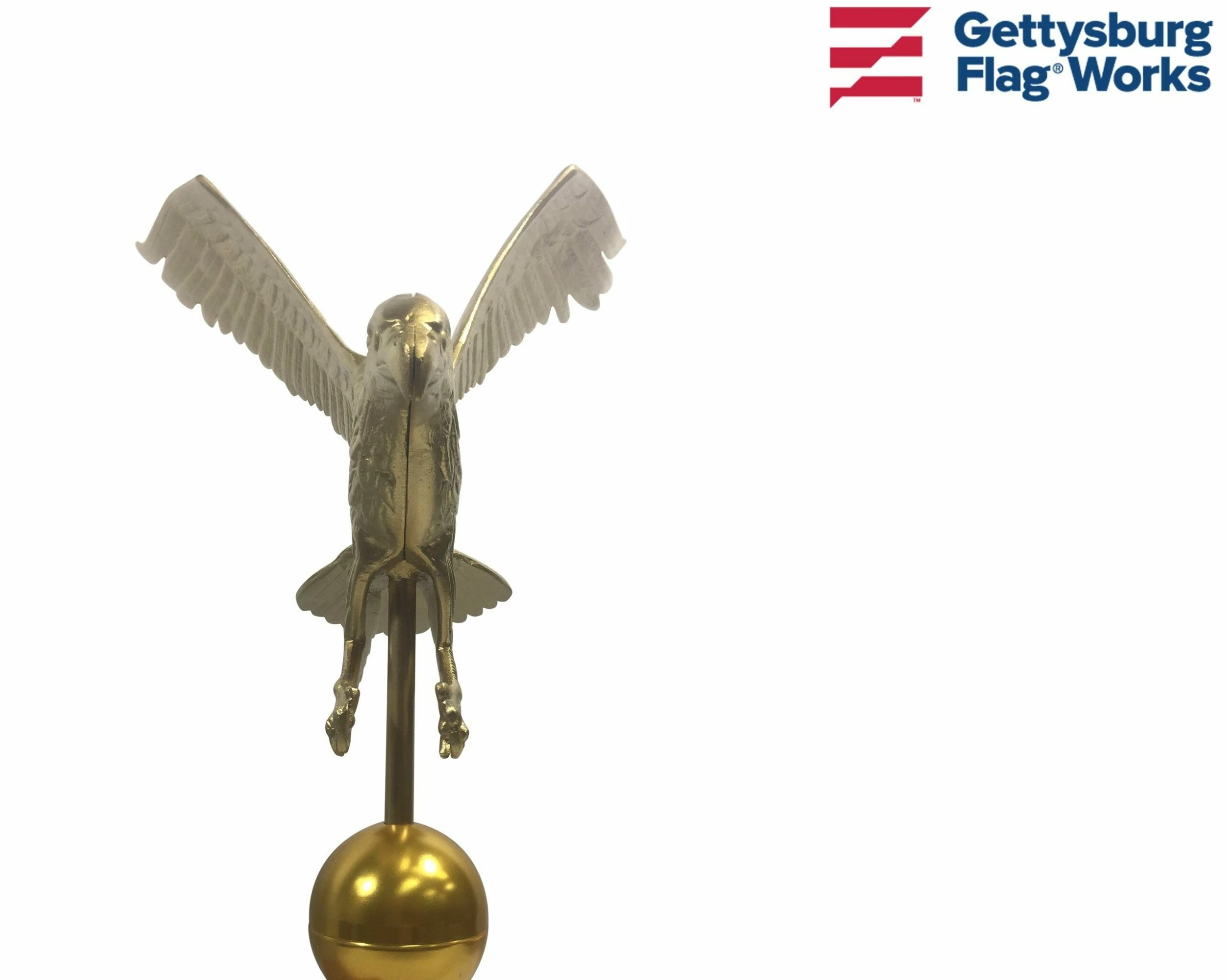 Flying Eagle On Ball Ornament Topper, Gold 9 Flying Eagle On Ball Ornament Topper, Gold - Image 9