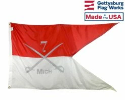 7th MI Cavalry Guidon Flag - 3x5'