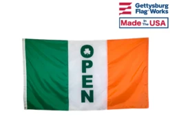Irish Shamrock "OPEN" Flag
