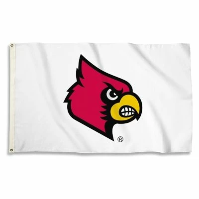 LOUISVILLE CARDINALS Outdoor Flag - WHITE 1 LOUISVILLE CARDINALS Outdoor Flag - WHITE