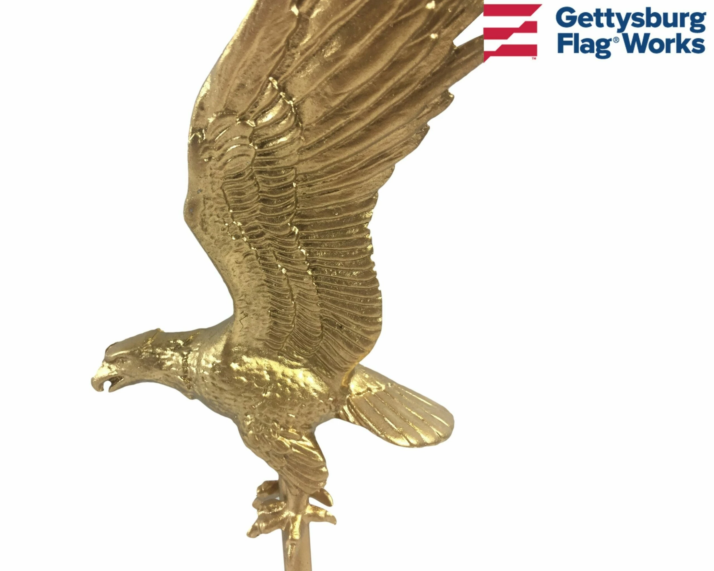 Flying Eagle On Ball Ornament Topper, Gold 3 Flying Eagle On Ball Ornament Topper, Gold - Image 3