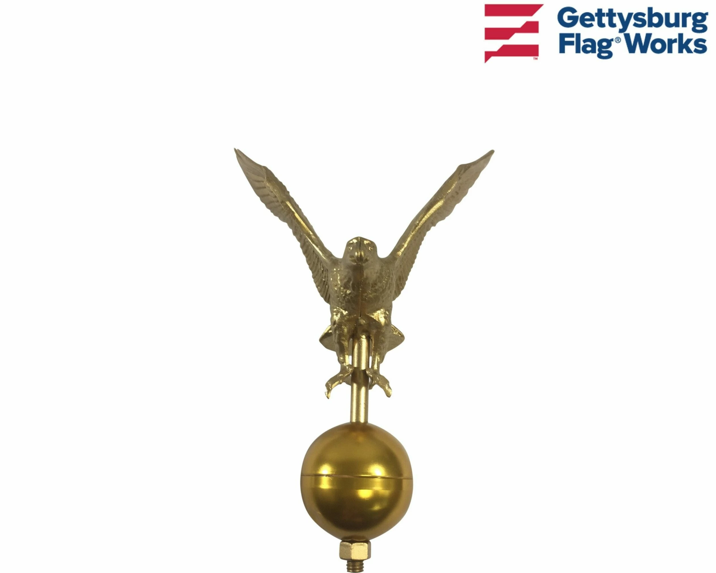 Flying Eagle On Ball Ornament Topper, Gold 10 Flying Eagle On Ball Ornament Topper, Gold - Image 10