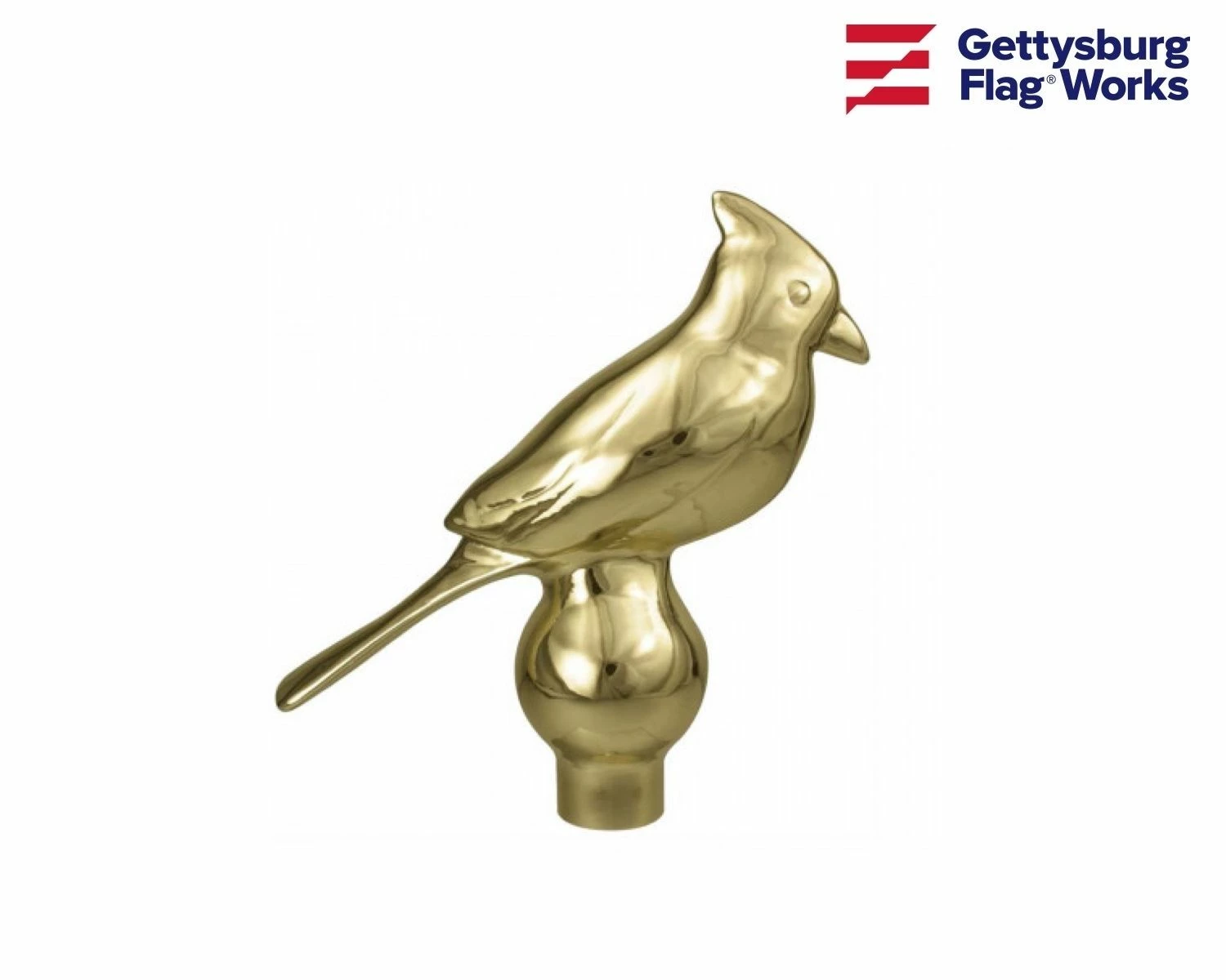 Perched Kentucky Cardinal Gold Finial 1 Perched Kentucky Cardinal Gold Finial
