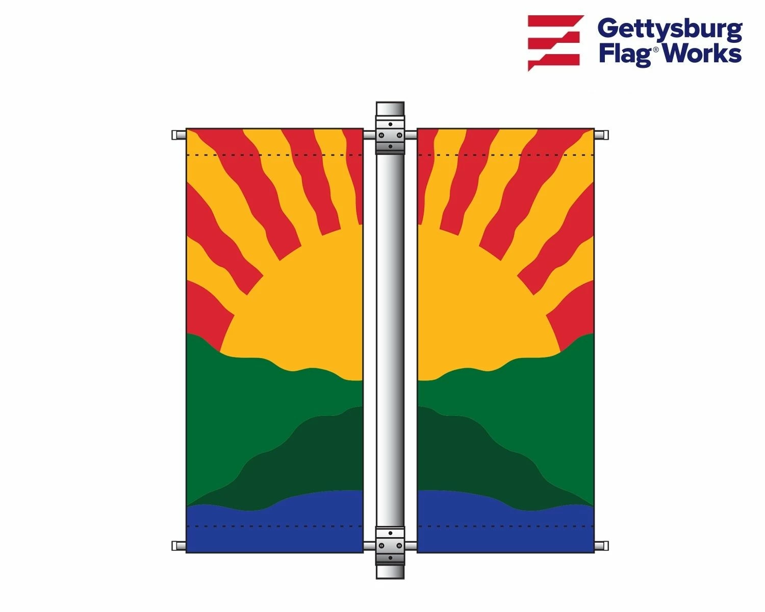 Aluminum Avenue Banner Hardware Set - Double 1 Aluminum Avenue Banner Hardware Set - Double