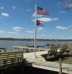 Ohio Flag - Outdoor 11 Ohio Flag - Outdoor -flag sale american and ohio flag on pole on dock