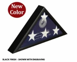 Engraved Memorial Flag Case - "Veteran Engraved" -flag sale black engraved
