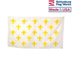 Fleur-De-Lis Flag (23 On White) - Historical France