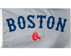 Boston Red Sox Flag, Gray Background