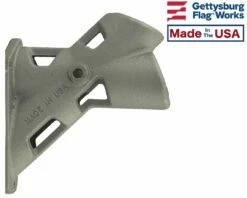 Flag Bracket 2 Position Silver Aluminum - 1.25" Diameter