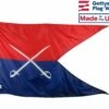 Cavalry Guidon Flag (Red/Blue Crossed Swords) - 3x5'