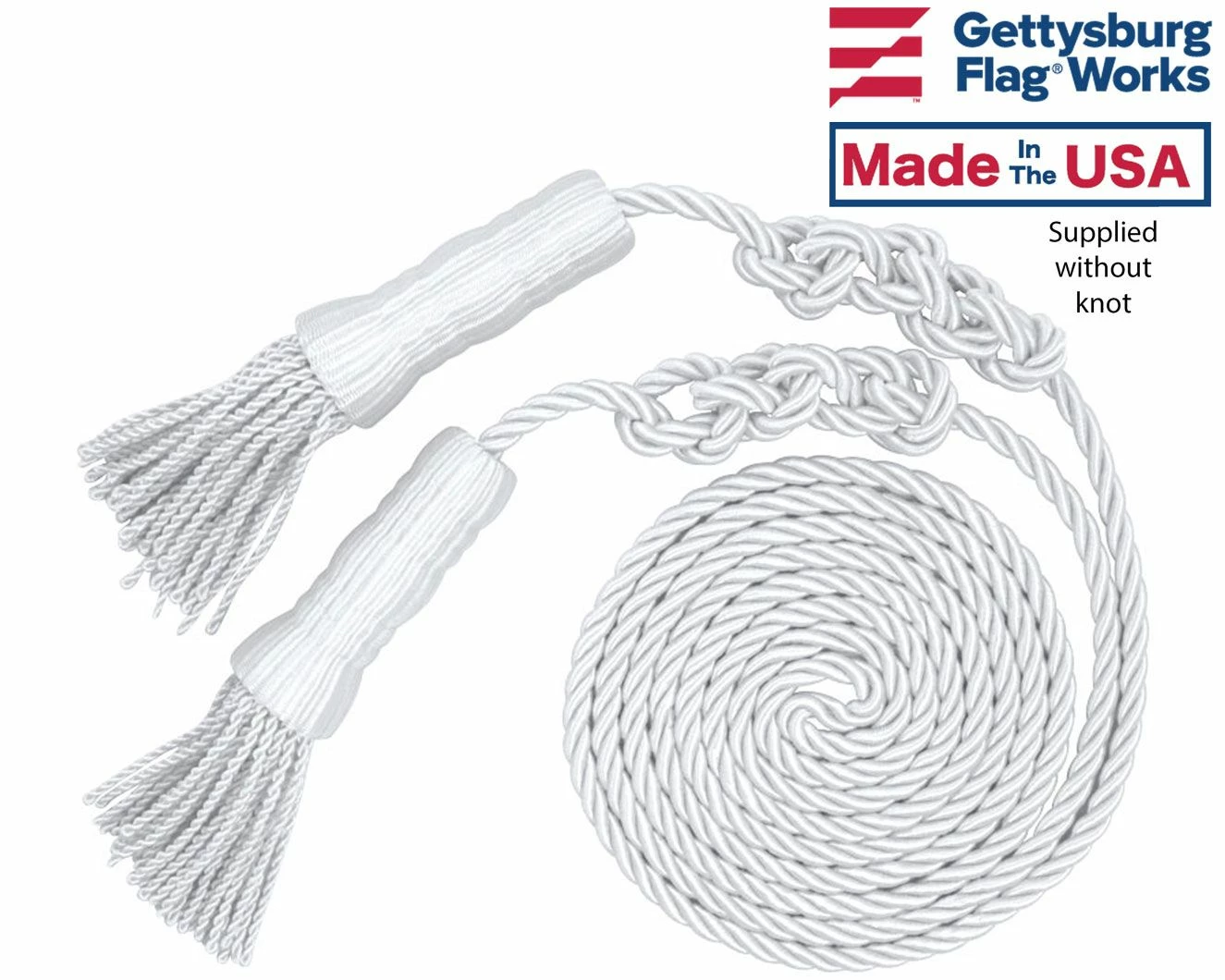 White Cord & Tassel For 3x5' Flag 1 White Cord & Tassel For 3x5' Flag