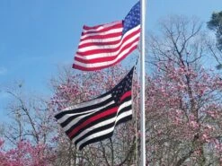 Thin Red Line Embroidered Star Flag - Made In USA -flag sale customer photo from fb american with thin red line in nc
