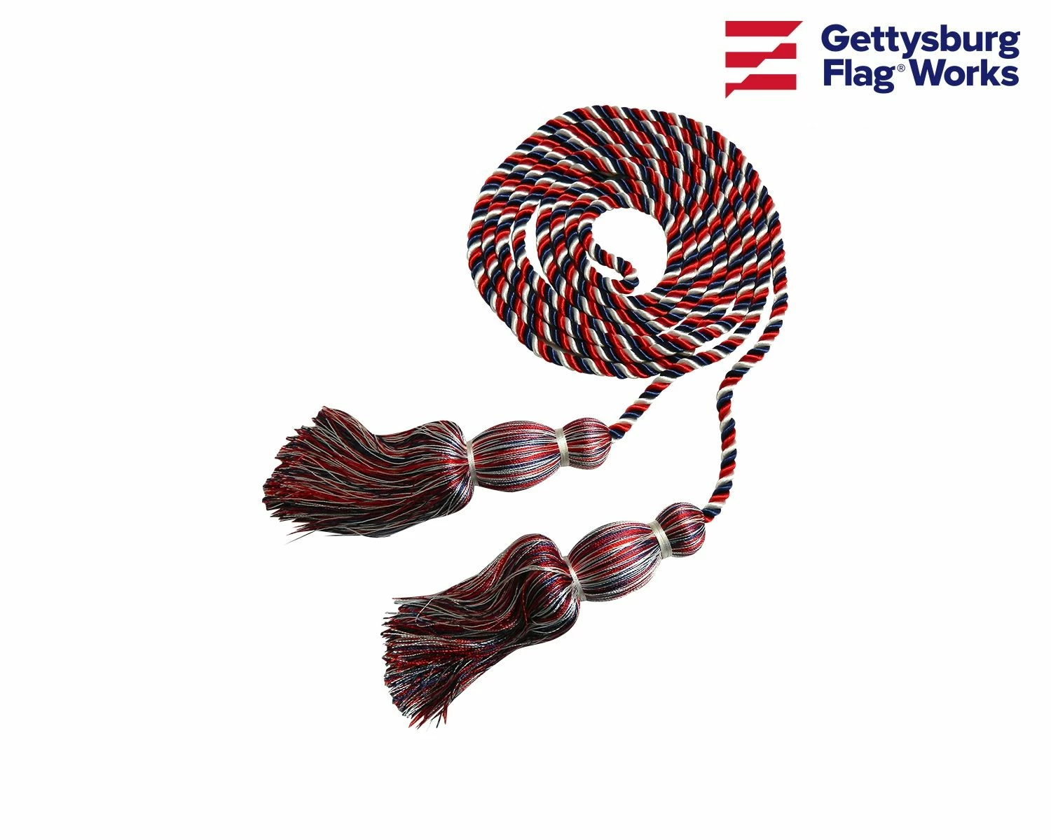 Red, White And Blue Cord & Tassel - For Indoor American Flag 5 Red, White And Blue Cord & Tassel - For Indoor American Flag - Image 5
