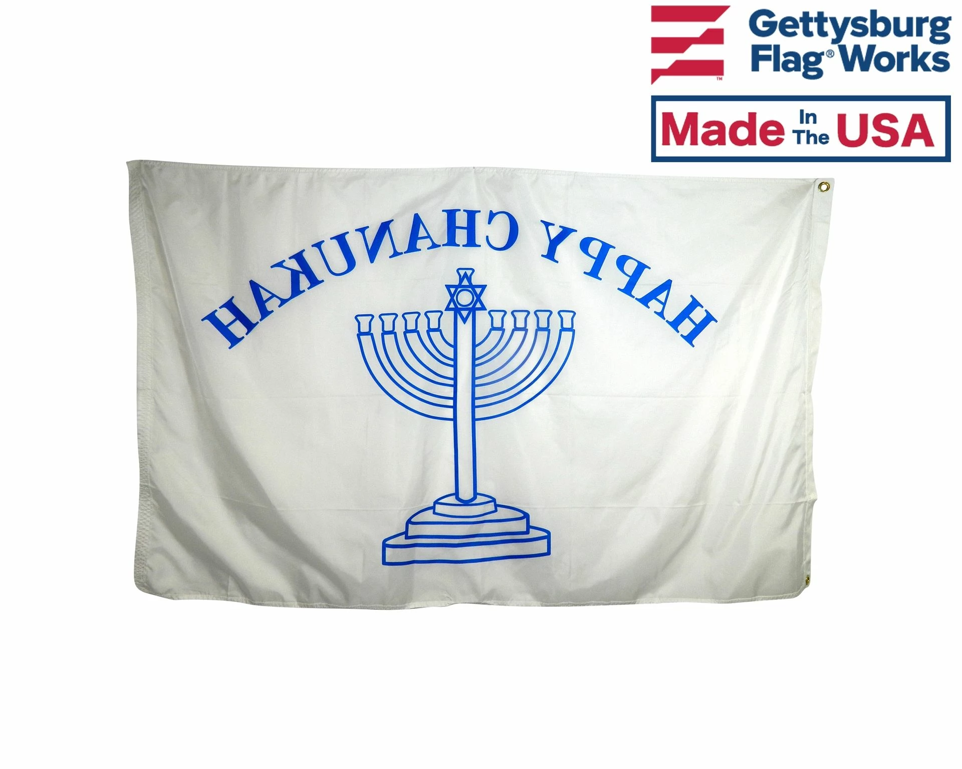 Happy Chanukah Flag - 3x5' 2 Happy Chanukah Flag - 3x5' - Image 2