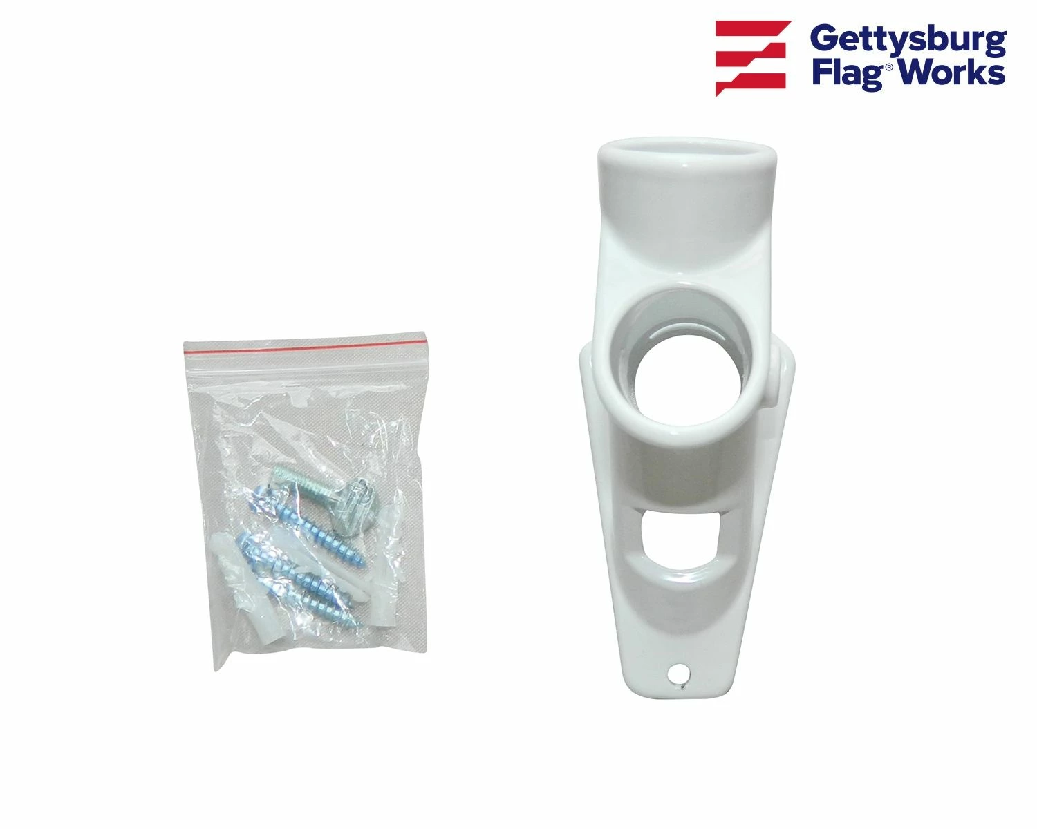 Aluminum Flag Bracket - 2 Position White 4 Aluminum Flag Bracket - 2 Position White - Image 4