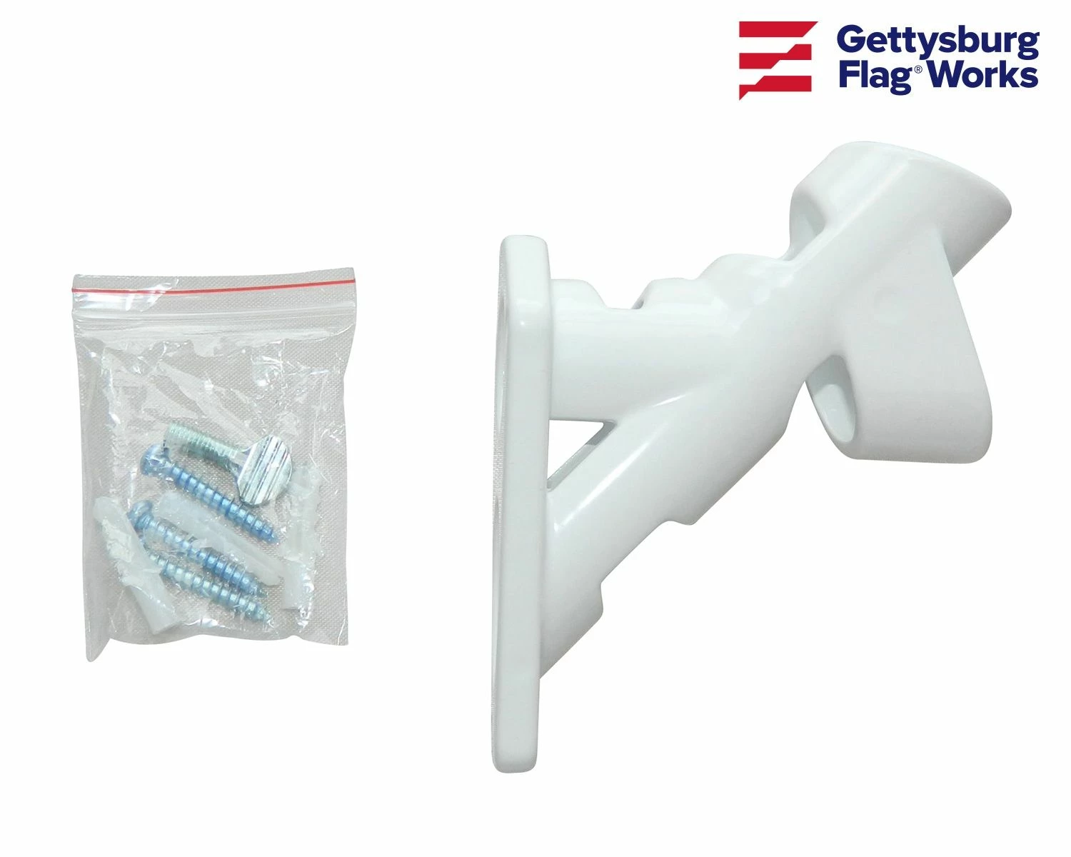 Aluminum Flag Bracket - 2 Position White 3 Aluminum Flag Bracket - 2 Position White - Image 3