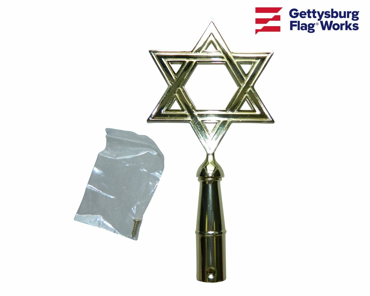 Star Of David Gold Finial 2 Star Of David Gold Finial - Image 2