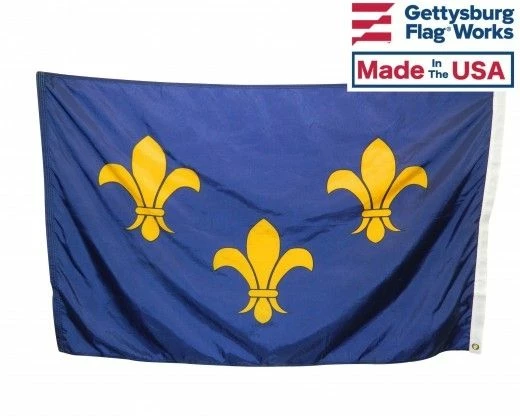 French Fleur-De-Lis Flag (3 Blue) 2 French Fleur-De-Lis Flag (3 Blue) - Image 2