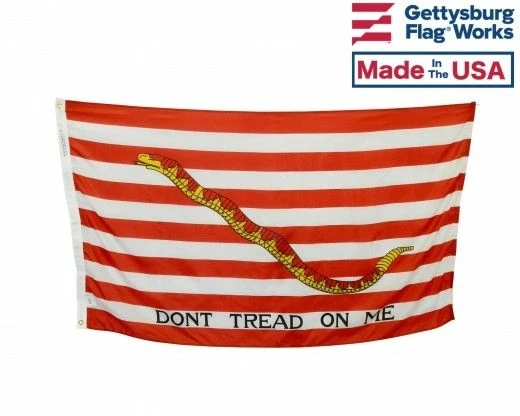 First Navy Jack "Dont Tread On Me" Flag - Choose Options 1 First Navy Jack "Dont Tread On Me" Flag - Choose Options