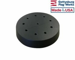 Black Wooden Round Table Base For 4x6" Stick Flags, 10 Hole