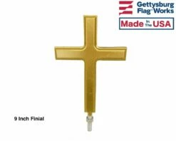 Christian Cross In-Ground Flag Pole Finial - Choose Options