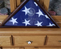Engraved Memorial Flag Case - "Veteran Engraved" -flag sale engraved