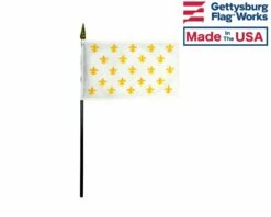 Six Flags Over Texas Historical American Flag Set - 4x6" -flag sale fleur de lis stick flag