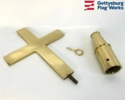 Plain Church Cross Gold Finial - Choose Options -flag sale gold cross b