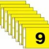 Golf Flag Set 1-9, (Black On Yellow) - 14x20"