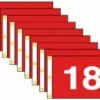 Golf Flag Set 10-18 (White On Red) - 14x20"