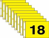 Golf Flag Set 10-18 (Black On Yellow) - 14x20"